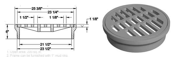 8 1/2 Round Cast Iron Drain Cover